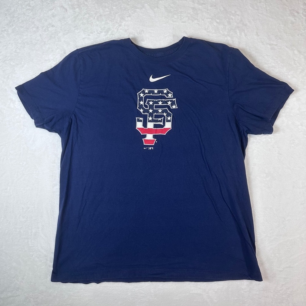 Nike San Francisco Giants MLB T-Shirt XL Navy Stars Stripes SF Logo Mens Tee